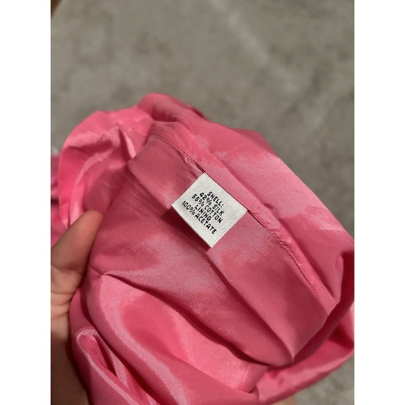 VTG Lilly Pulitzer Strapless Tube Corset Lined Silk Dress Pink Floral Sz 0 - Picture 8 of 8